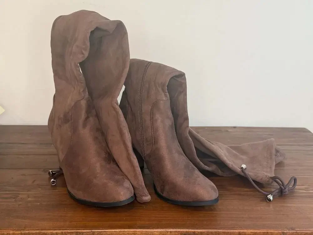 J. Adams Aspen Brown Suede Over the Knee Heeled Boots Size 8.5